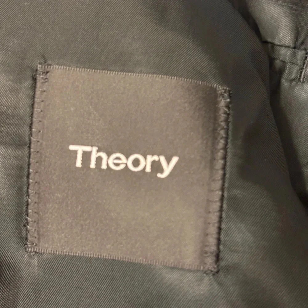 Theory Men's Navy Blue Wool Blend Sport Coat Blazer Two Button Size 38R